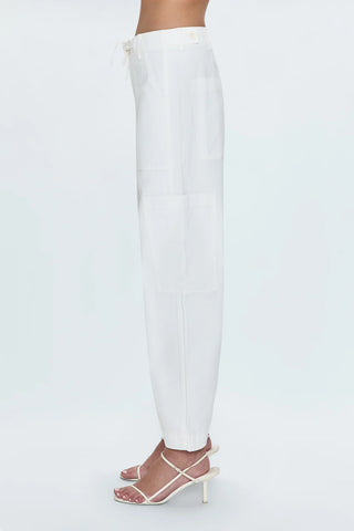 Sabrina Curved Utility Pants- White