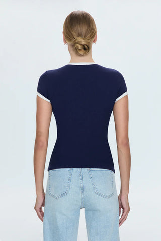 Renee Baby Ringer Tee- Maritime and White